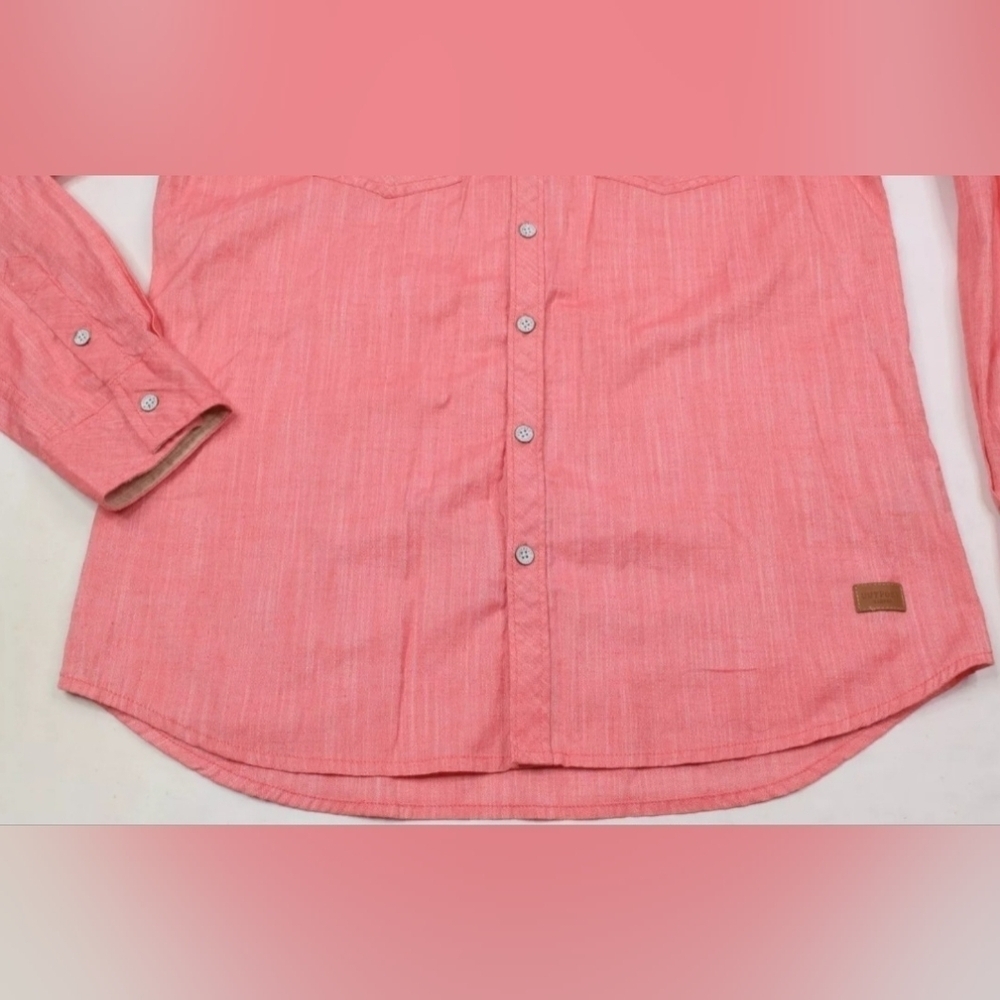 Buckle Exclusive Outpost Makers Mens Large, Salmon Color, Long Sleeve, Button Up - Picture 3 of 7